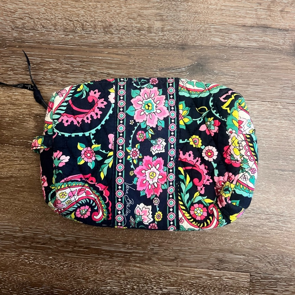 Vera Bradley Black Paisley Cosmetic Bag - Picture 2 of 5